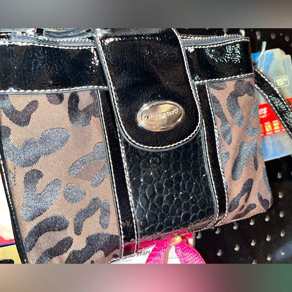 NineWest Grey Leopard Crossbody